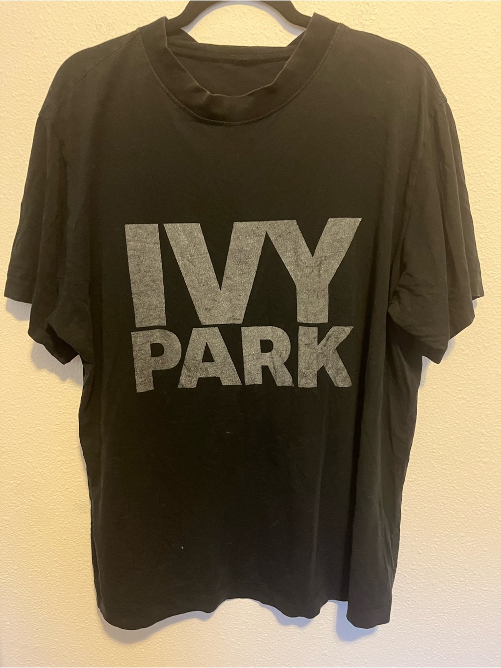 IVY PARK Black T‑Shirt with Silver Logo